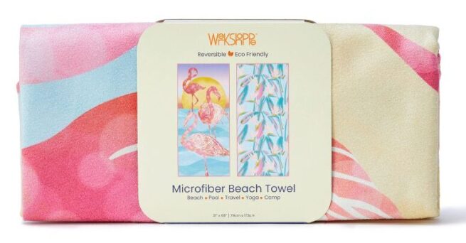 WerkShoppe Large Beach Towel – Flamingo Sunset