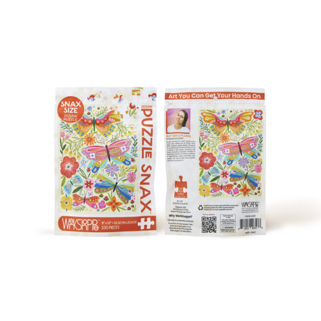WerkShoppe Snax 100 Pc Puzzle – Butterfly Floral - Image 2