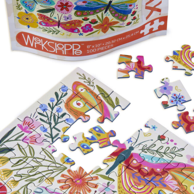 WerkShoppe Snax 100 Pc Puzzle – Butterfly Floral - Image 3
