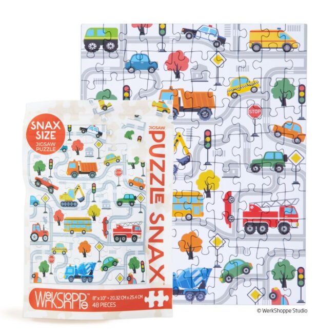 WerkShoppe Snax 48 Pc Puzzle – Trucks and Transportation