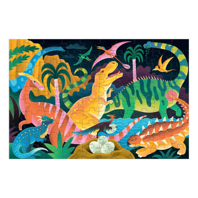 Mudpuppy 100 Pc Glow Puzzle - Dinosaur Park - Image 2