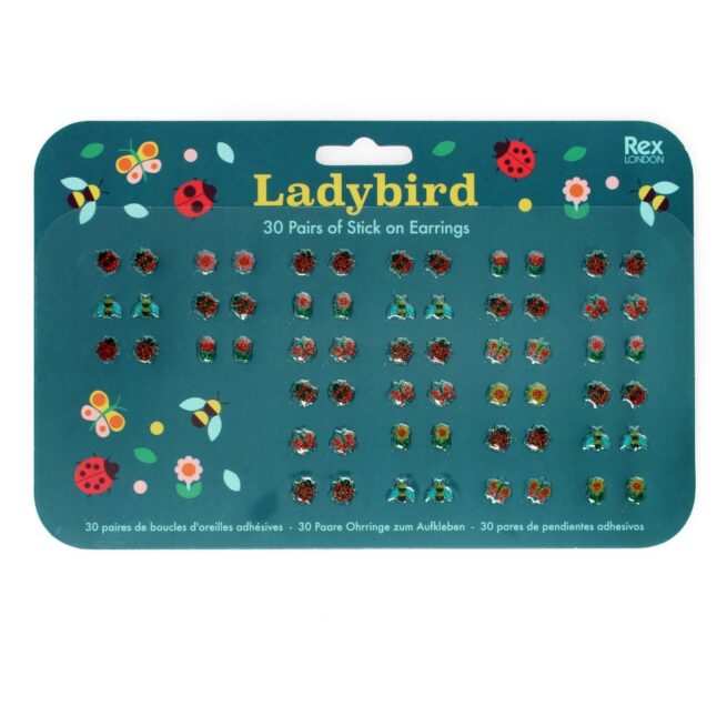 Rex London Stick on Earrings - Ladybird