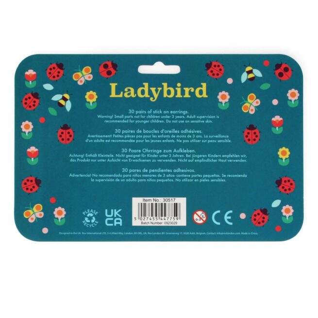 Rex London Stick on Earrings - Ladybird - Image 3