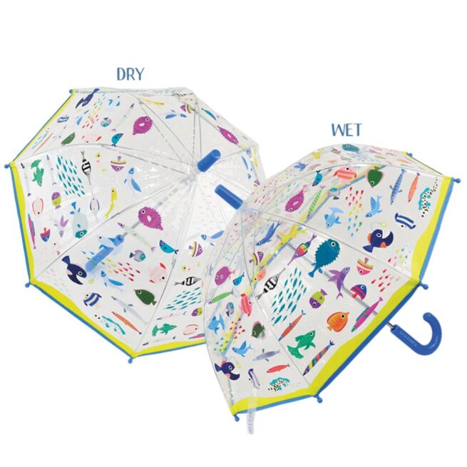 Floss & Rock Colour Changing Umbrella - Ocean Transparent - Image 2