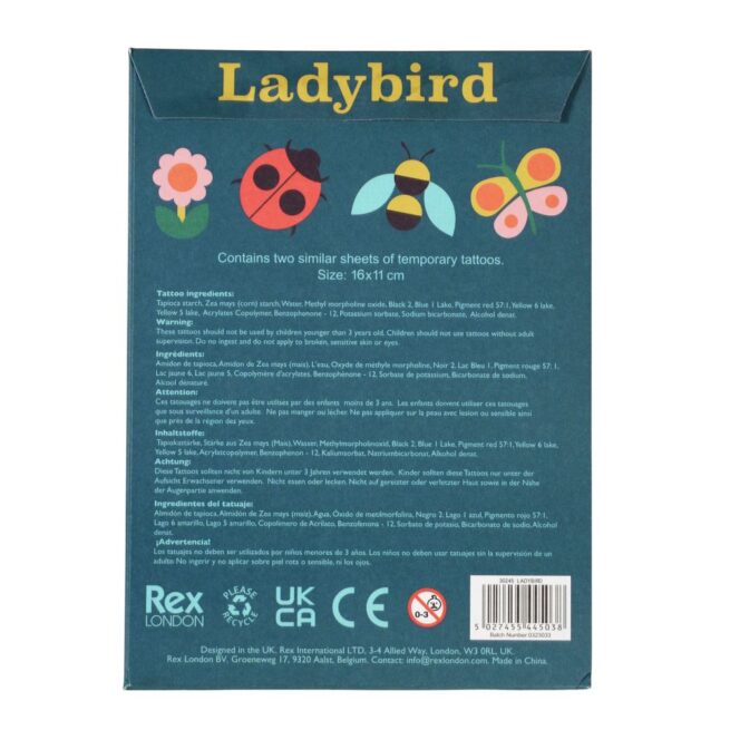 Rex London Temporary Tattoos – Ladybird - Image 3