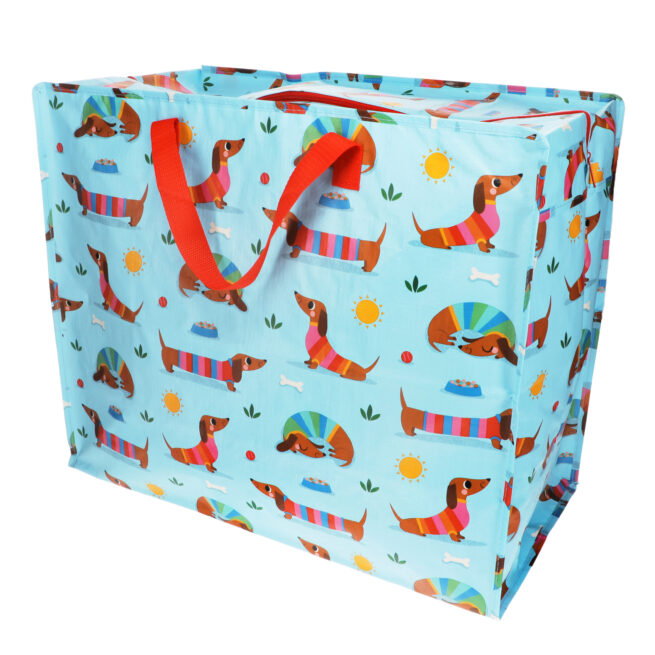 Rex London Jumbo Storage Bag - Sausage Dog Blue