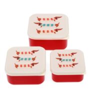 Rex London Snack Box Set of 3 - Sausage Dog Ivory