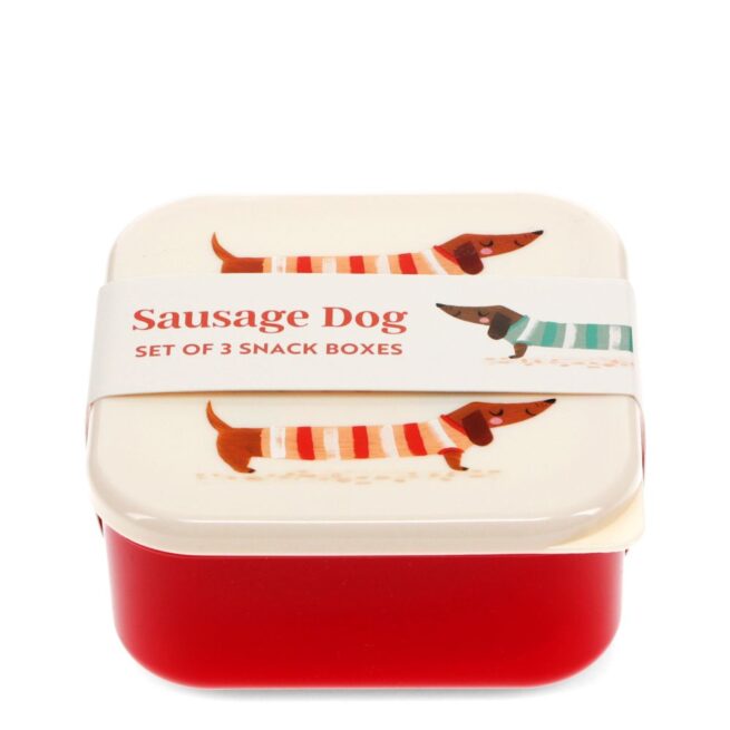 Rex London Snack Box Set of 3 - Sausage Dog Ivory - Image 2