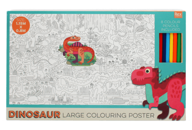 Rex London Large Colouring Poster - Baby Dinos