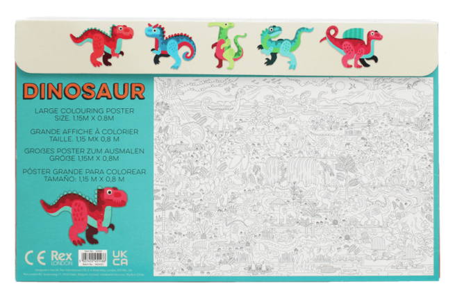Rex London Large Colouring Poster - Baby Dinos - Image 3