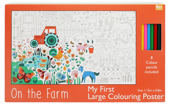 Rex London Large Colouring Poster - On the Farm