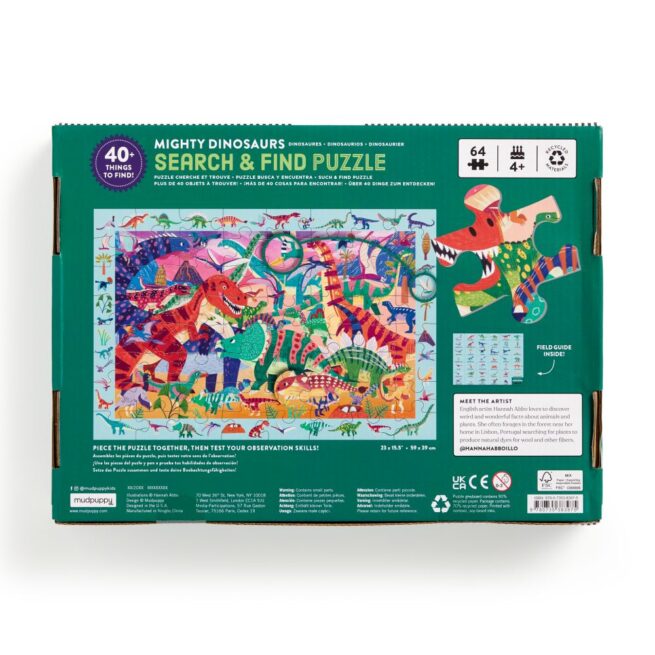 Mudpuppy 64 Pc Search & Find Puzzle - Mighty Dinosaurs - Image 4