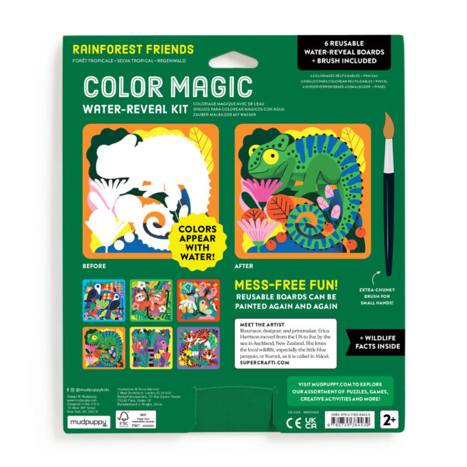 Mudpuppy Colour Magic Water Reveal Kit - Rainforest Friends - Image 7