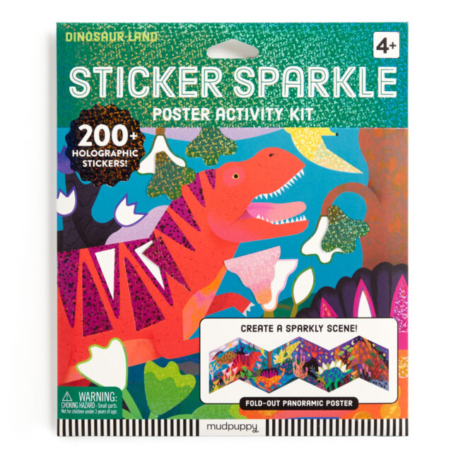 Mudpuppy Sticker Sparkle Poster Kit - Dinosaur Land
