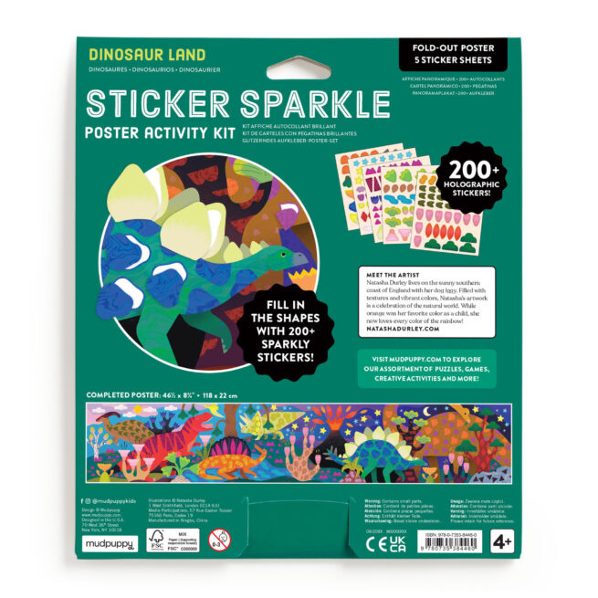 Mudpuppy Sticker Sparkle Poster Kit - Dinosaur Land - Image 6