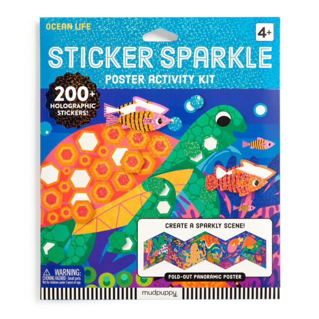 Mudpuppy Sticker Sparkle Poster Kit - Ocean Life