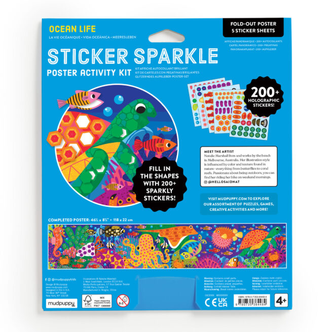 Mudpuppy Sticker Sparkle Poster Kit - Ocean Life - Image 6