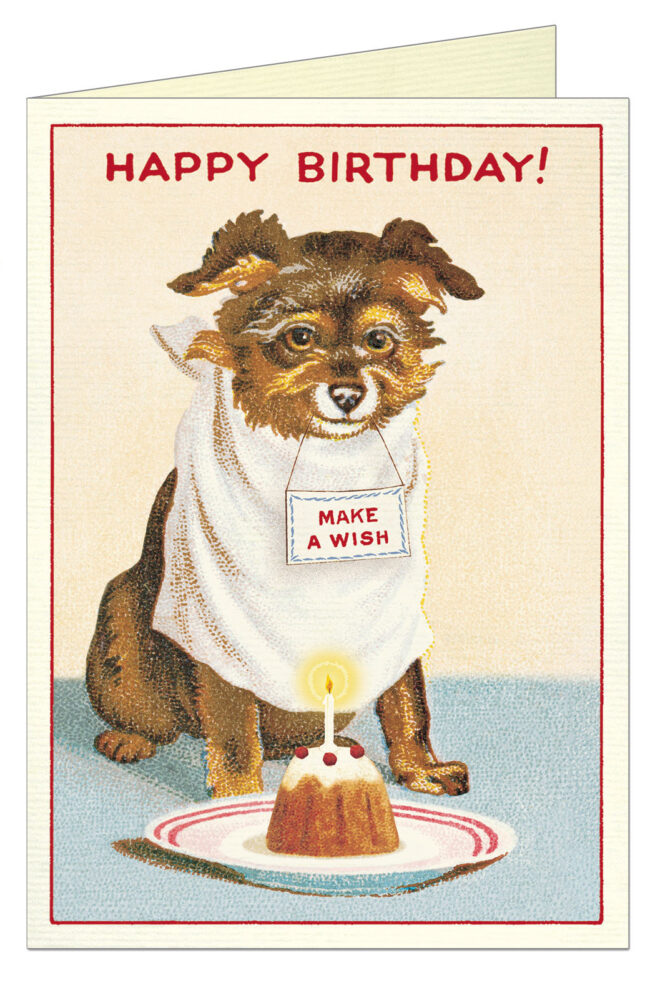 Cavallini Greeting Card - HB Dog Cake