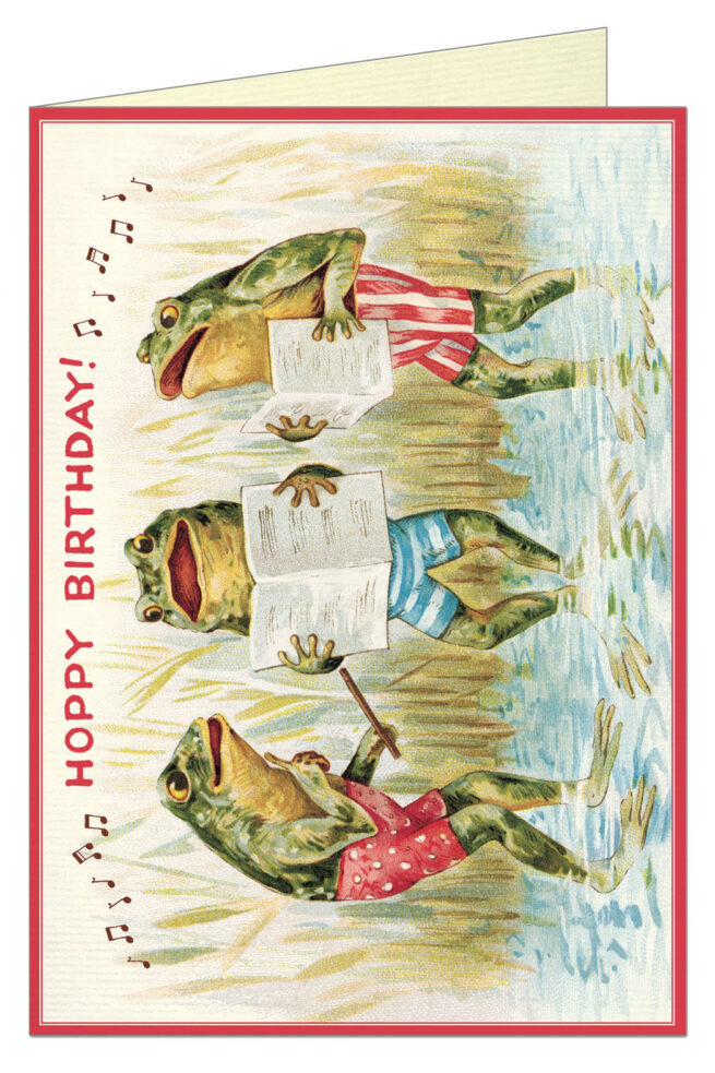 Cavallini Greeting Card -  HB Singing Frogs