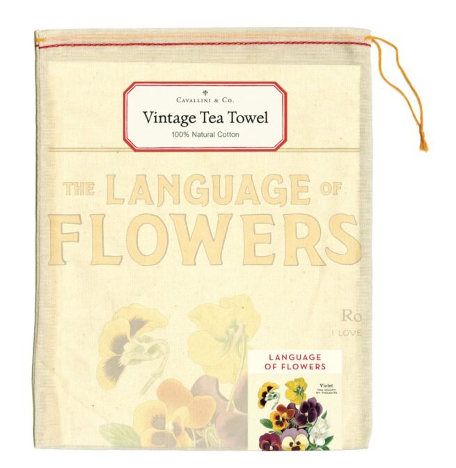 Cavallini Tea Towel -  Language of Flowers - Image 2