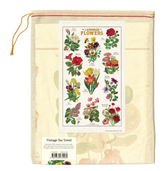 Cavallini Tea Towel -  Language of Flowers - Image 3