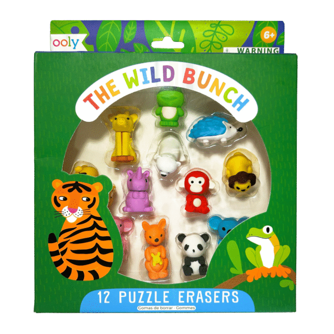 Ooly Eraser - Wild Bunch 12 Puzzle Erasers