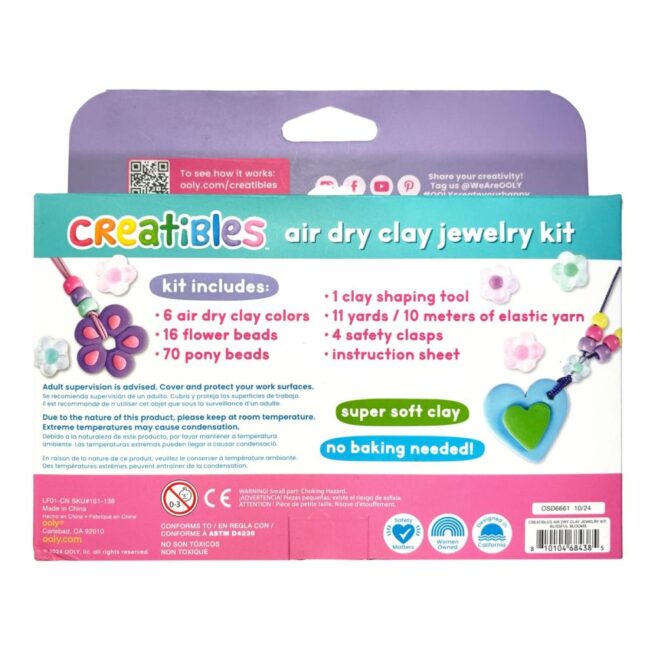 Ooly Creatibles Air Dry Clay Jewellery Kit - Blissful Blooms - Image 3